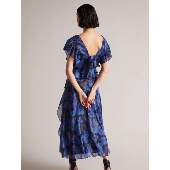 Ted Baker London Vertey Pinnafore Ruffle Dress Size 2 - Picture 2 of 9